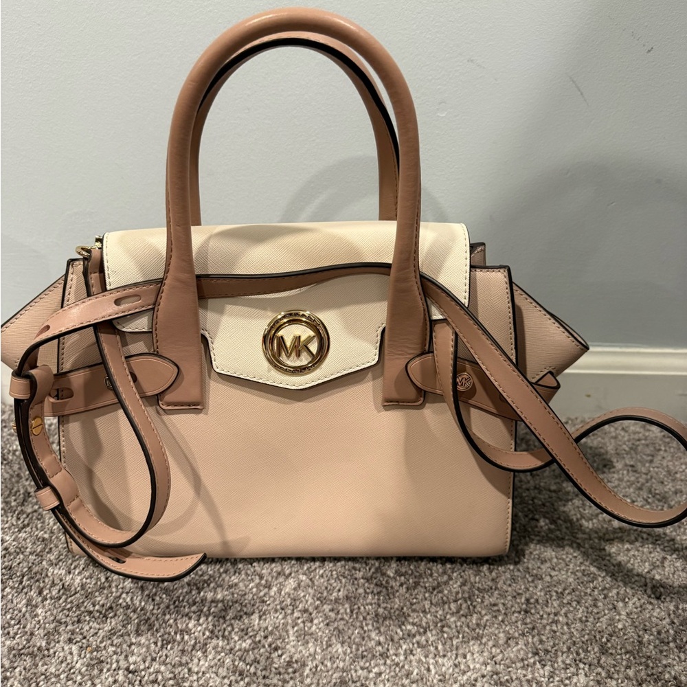 Michael Kors Beige and Brown Satchel